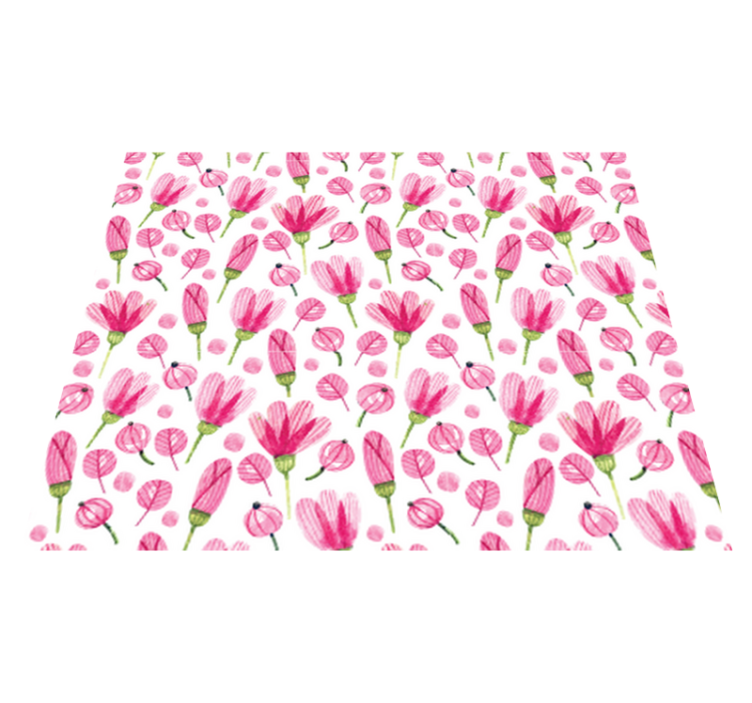 Vinylmatta blommor och växter rosa akvarellblommor - Tenstickers