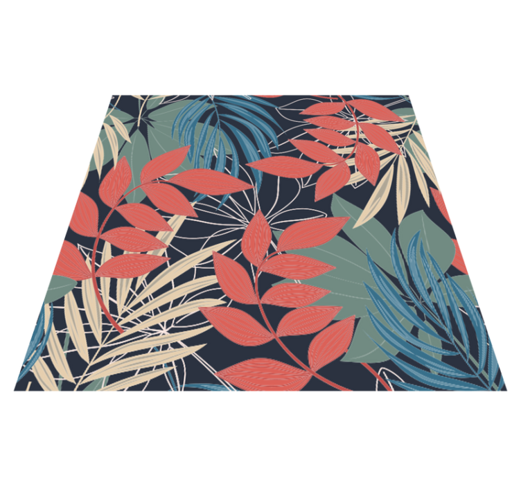 Vinylmatta blommor och växter modern elegant mönster - Tenstickers