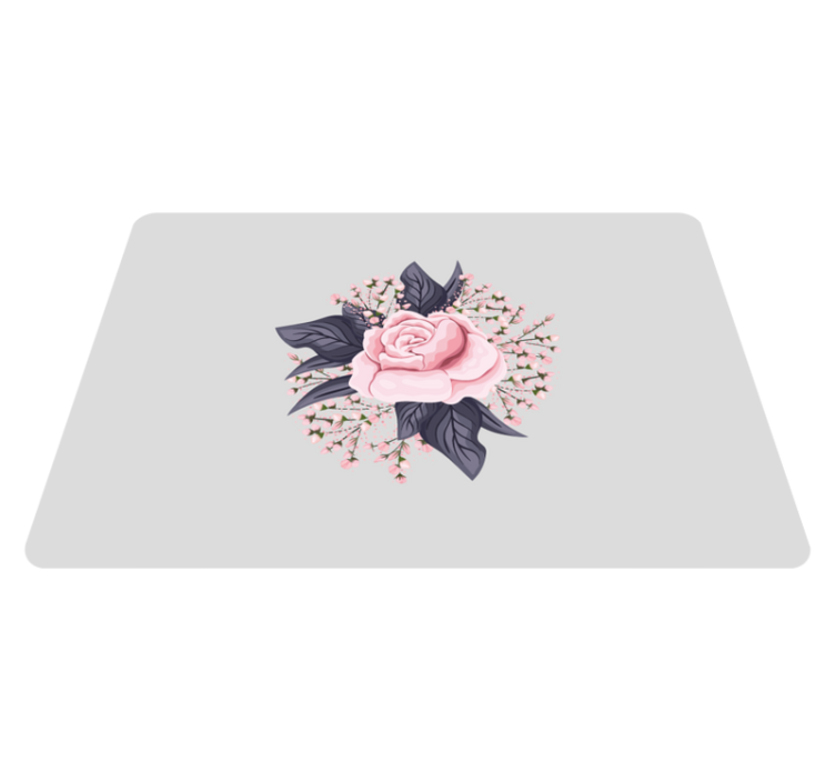 Vinylmatta blommor och växter med fantastiskt mönster i rosa - Tenstickers
