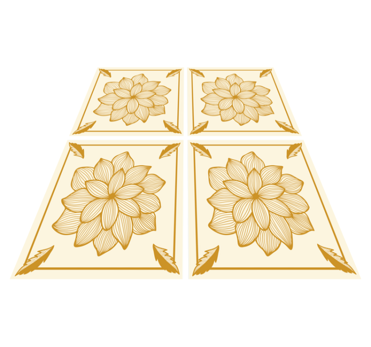 Vinylmatta blommor och växter floral bandada paisley - Tenstickers