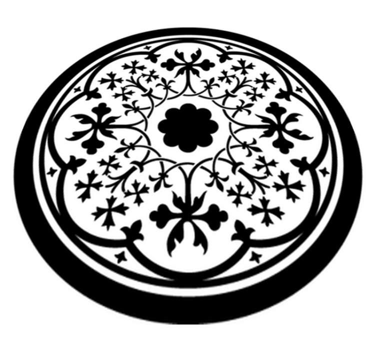 Vinylmatta blommor och växter gothic rosett - Tenstickers