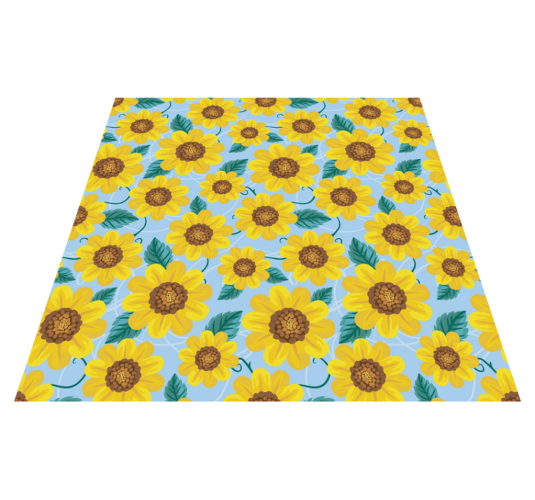 Vinylmatta blommor och växter solrosmotiv - Tenstickers