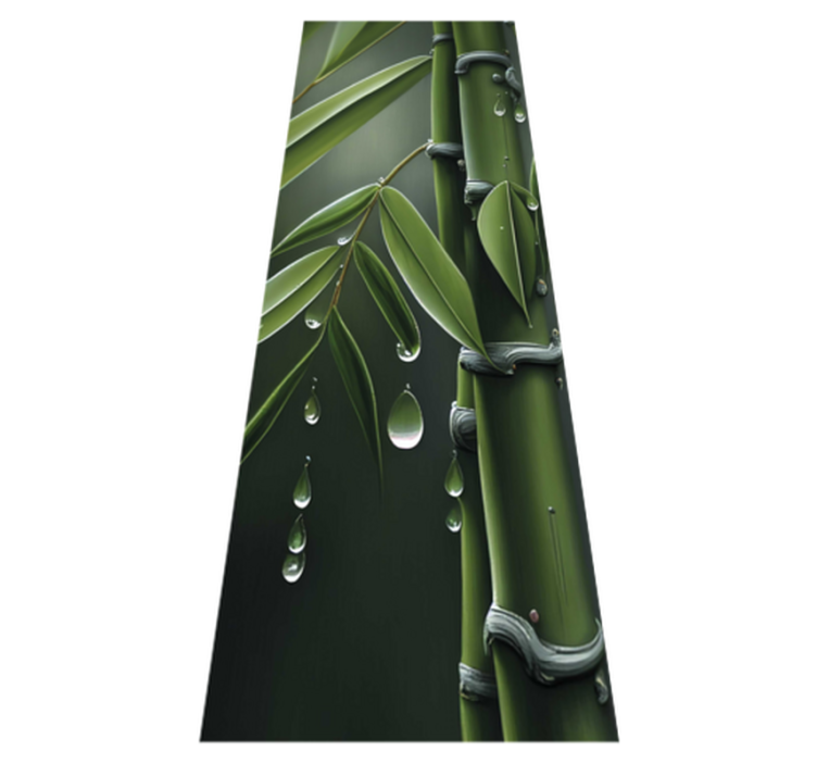 Vinylmatta blommor och växter bambu med droppar - Tenstickers