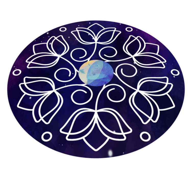Vinylmatta blommor och växter lotusmönster - Tenstickers
