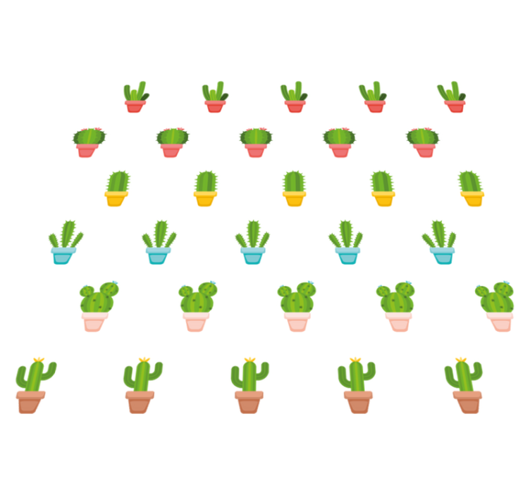 Vinylmatta blommor och växter med kaktusmönster - Tenstickers