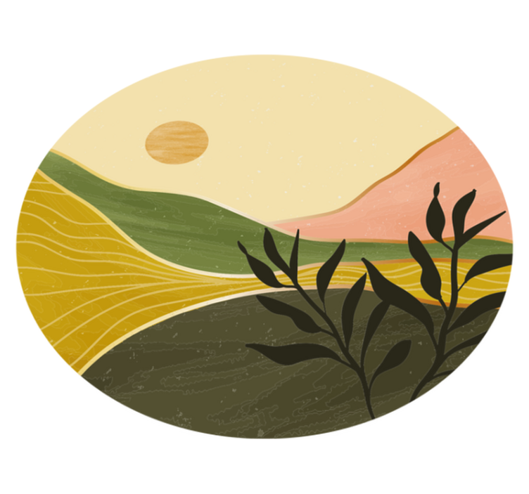 Vinylmatta blommor och växter lugn landskapsbild - Tenstickers