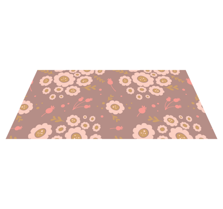 Vinylmatta blommor och växter pastellfärgad mönster - Tenstickers