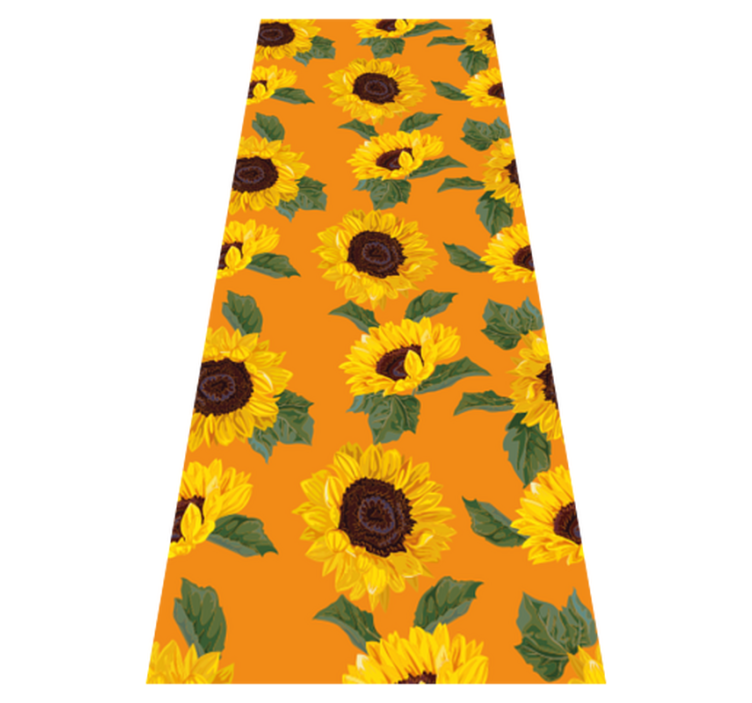 Vinylmatta blommor och växter orange solros - Tenstickers