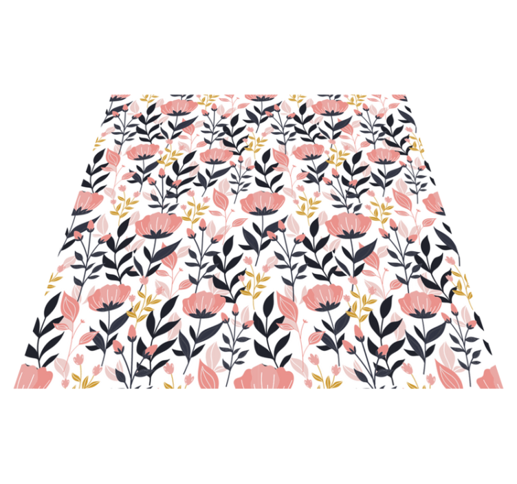 Vinylmatta blommor och växter rosa blommor - Tenstickers