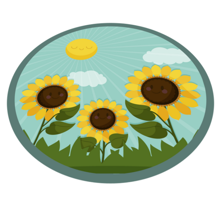 Vinylmatta blommor och växter blommor i solen - Tenstickers