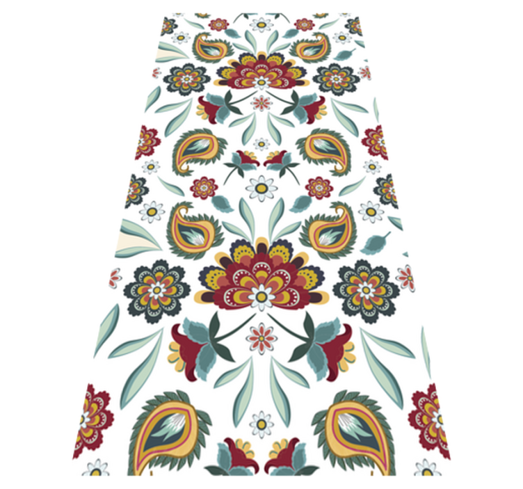 Vinylmatta blommor och växter etnisk blommig stil - Tenstickers