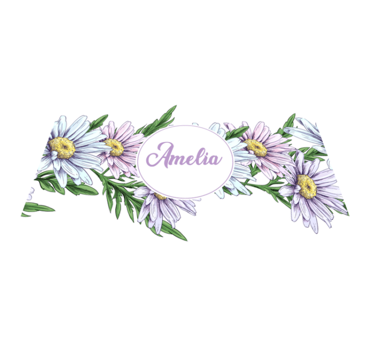 Vinylmatta blommor och växter med namndesign - Tenstickers