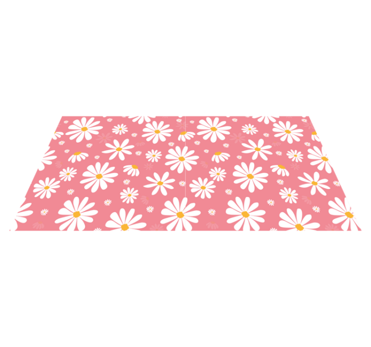 Vinylmatta blommor och växter vintage prästkragar - Tenstickers