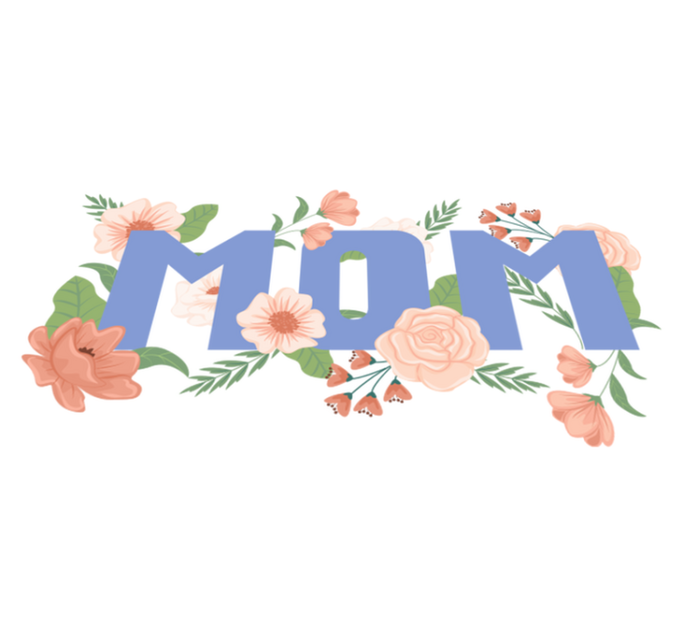 Vinylmatta blommor och växter blommig mors dag illustration - Tenstickers