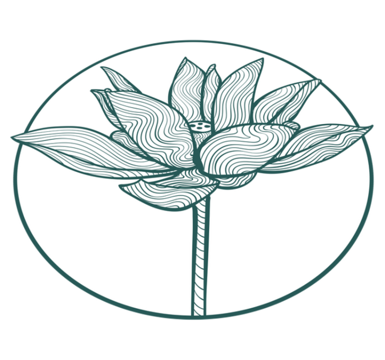 Vinylmatta blommor och växter lotusblomma illustration - Tenstickers