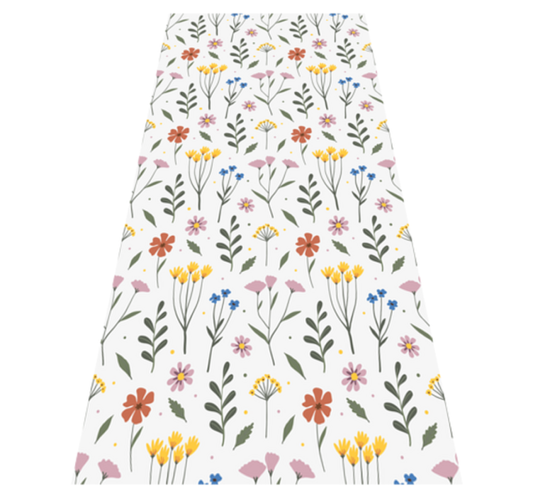 Vinylmatta blommor och växter i flerfärgat mönster - Tenstickers