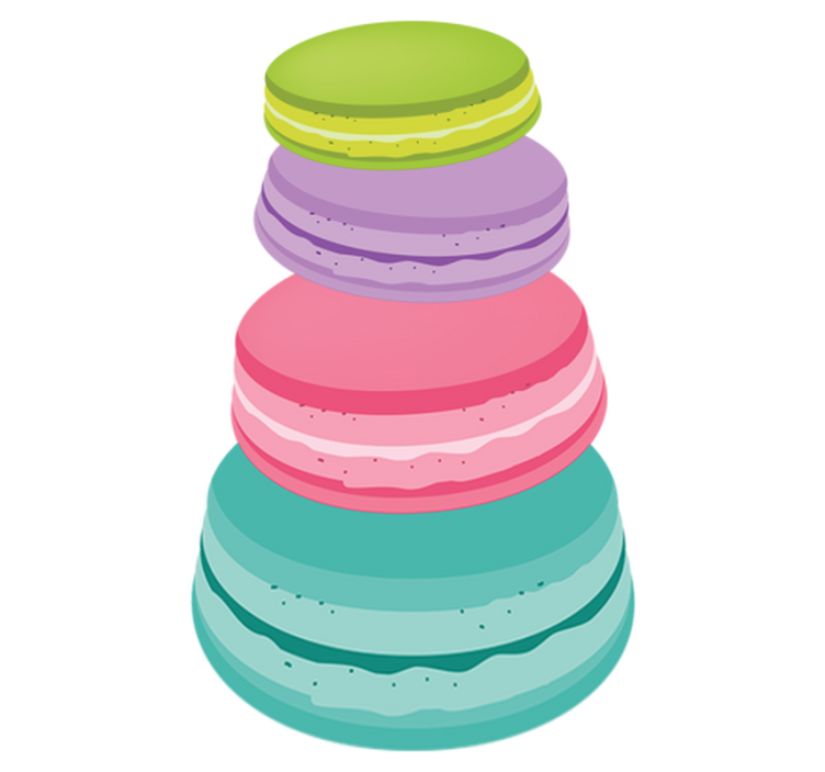 Vinylmatta kök colorfula makroner - Tenstickers