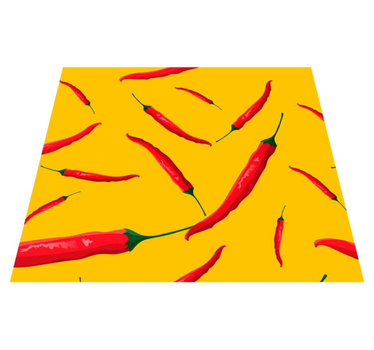 Vinylmatta kök röd och gul paprika - Tenstickers