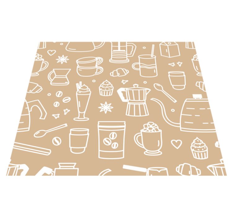 Vinylmatta kök mönster av kaffekoppar och glas - Tenstickers