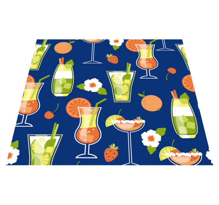 Vinylmatta kök vintage cocktails - Tenstickers