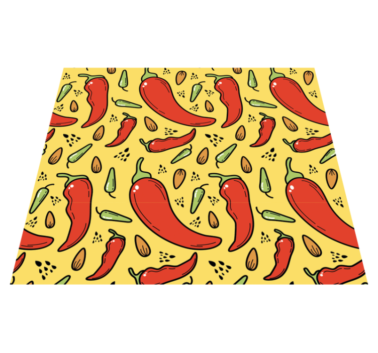 Vinylmatta kök röd och grön het chili - Tenstickers