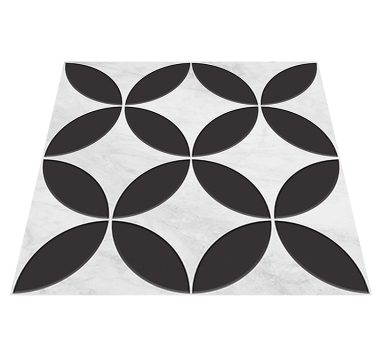 Vinylmatta badrum med hydrauliska blommor - Tenstickers