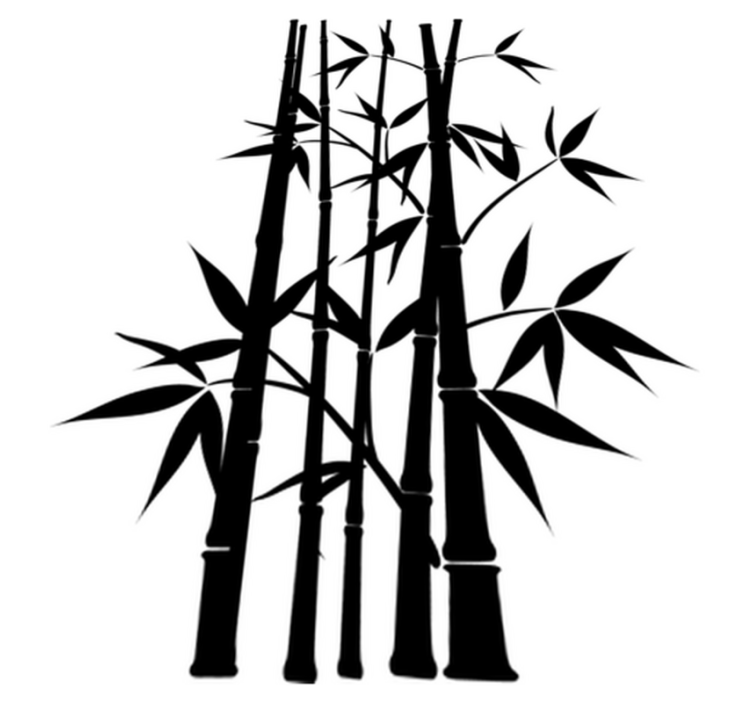 Vinylmatta badrum klistermärke bambu planta - Tenstickers