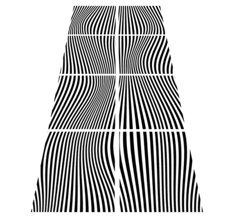 Vågmönster i rutor vinylmatta badrum - Tenstickers