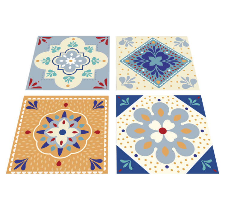 Vinylmatta badrum färgglad palett - Tenstickers