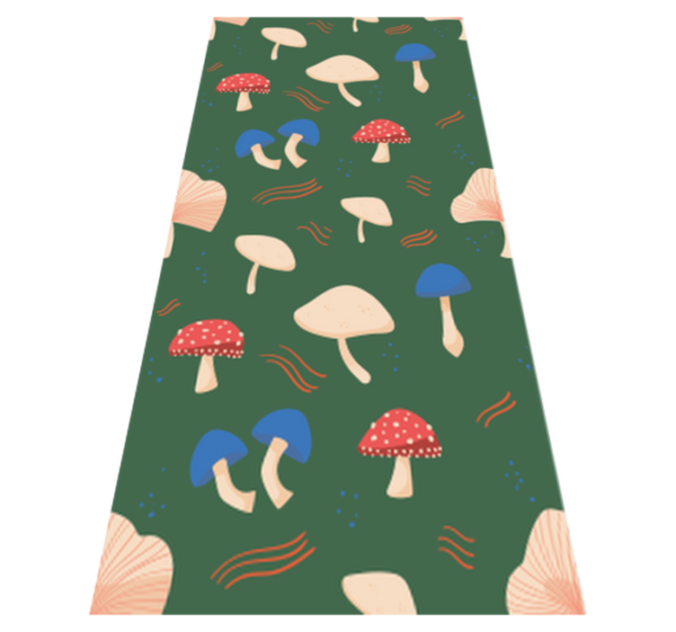 Vinylmatta blommor och växter röda och vita svampar - Tenstickers