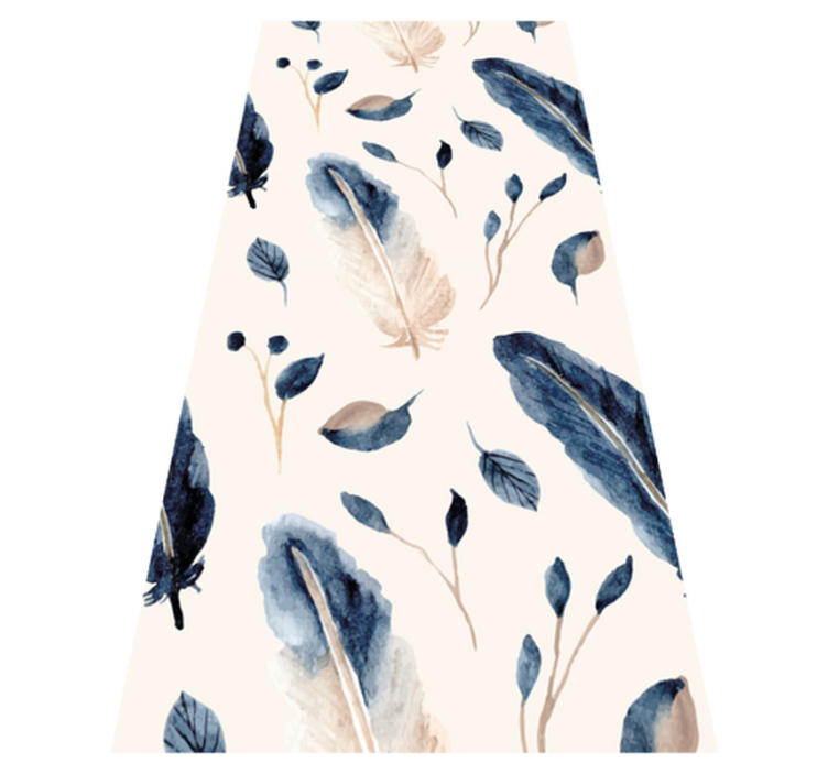 Vinylmatta blommor och växter svävande blad och fjädrar - Tenstickers