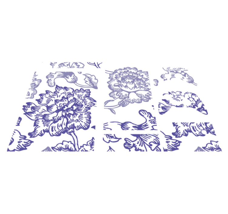 Vinylmatta blommor och växter mjukt lila blommönster - Tenstickers