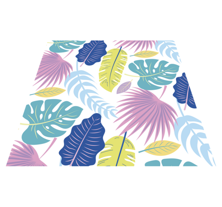 Vinylmatta blommor och växter färgglada bladmönster - Tenstickers