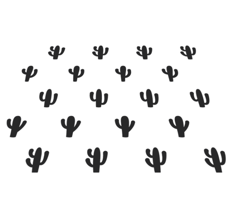 Vinylmatta blommor och växter kaktusmönster - Tenstickers