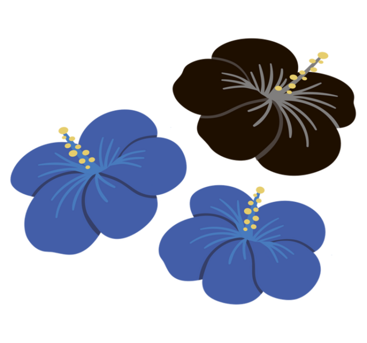 Vinylmatta blommor och växter hibiskusarrangemang - Tenstickers