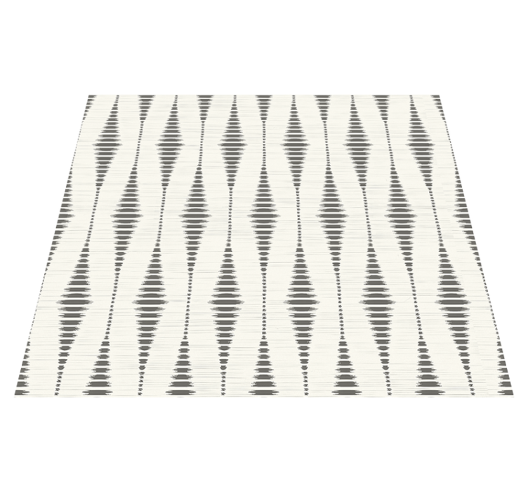 Vinylmatta geometrisk "rabaul ikat" grå och beige - Tenstickers