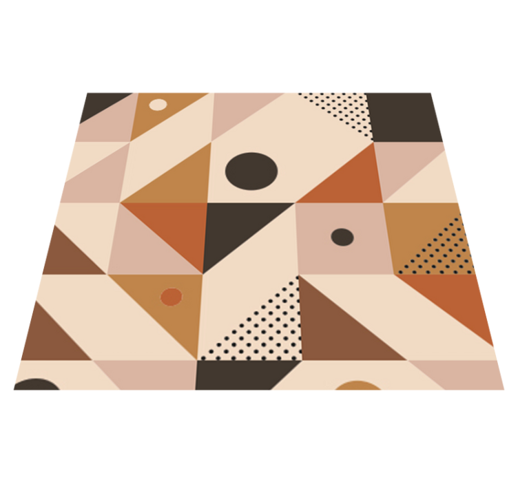Vinylmatta geometrisk brun lapptäckta - Tenstickers