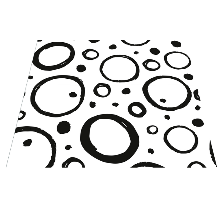 Vinylmatta geometrisk cirkeldesign svart och vit - Tenstickers