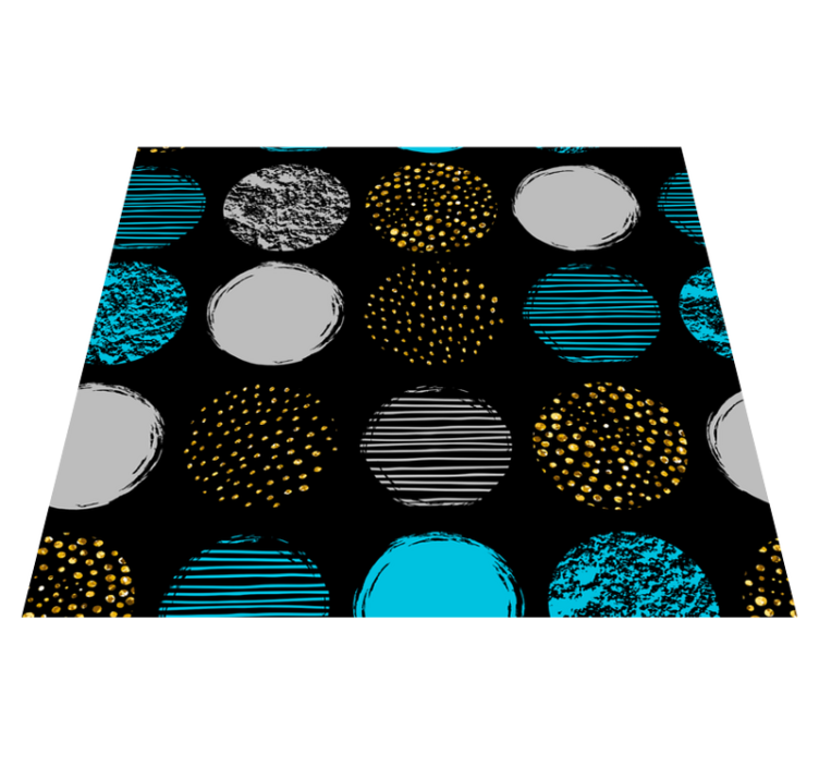 Vinylmatta geometrisk prickmönster på svart bakgrund - Tenstickers