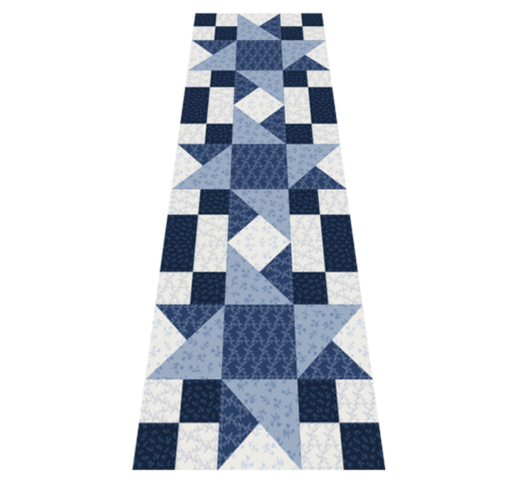 Vinylmatta geometrisk patchwork blå stjärna triangel - Tenstickers