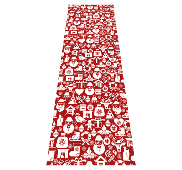 Vinylmatta jul med julikoner röd bakgrund - Tenstickers