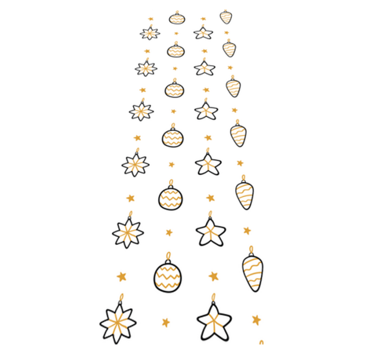 Vinylmatta jul vit geometrisk stjärnmönster - Tenstickers