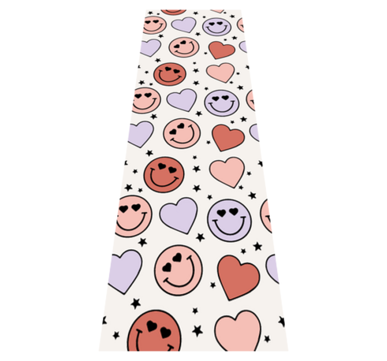Vinylmatta sovrum med kärlek och hjärtan smileys - Tenstickers