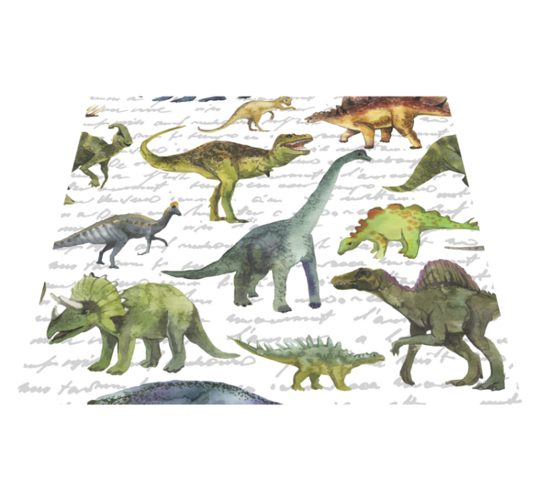 Vinylmatta sovrum med realistiska dinosaurer - Tenstickers
