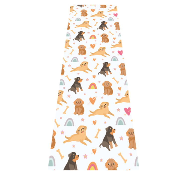 Vinylmatta sovrum söt hund och regnbåge mönster - Tenstickers