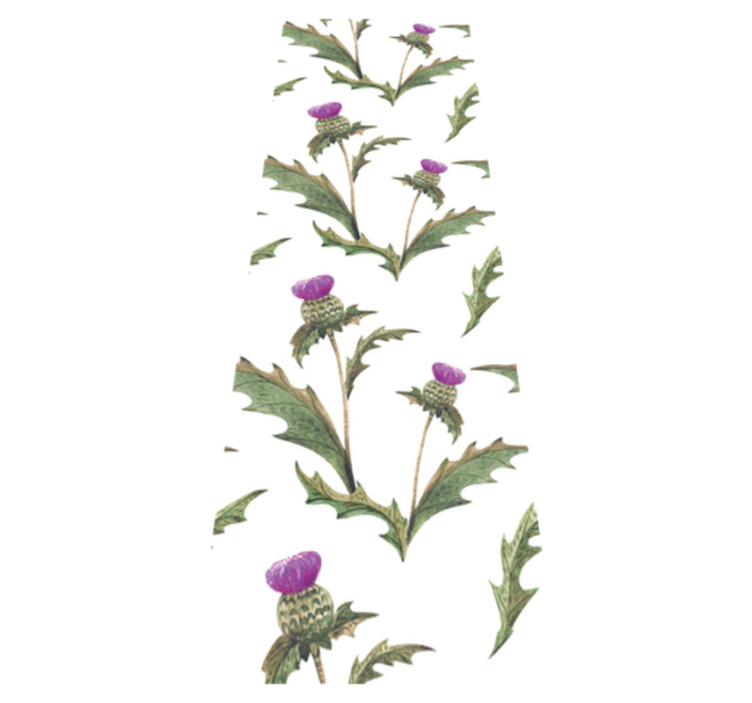 Vinylmatta sovrum skotska tistelblommor - Tenstickers
