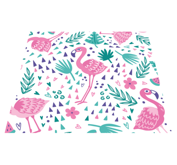 Flamingomönster vinylmatta sovrum - Tenstickers