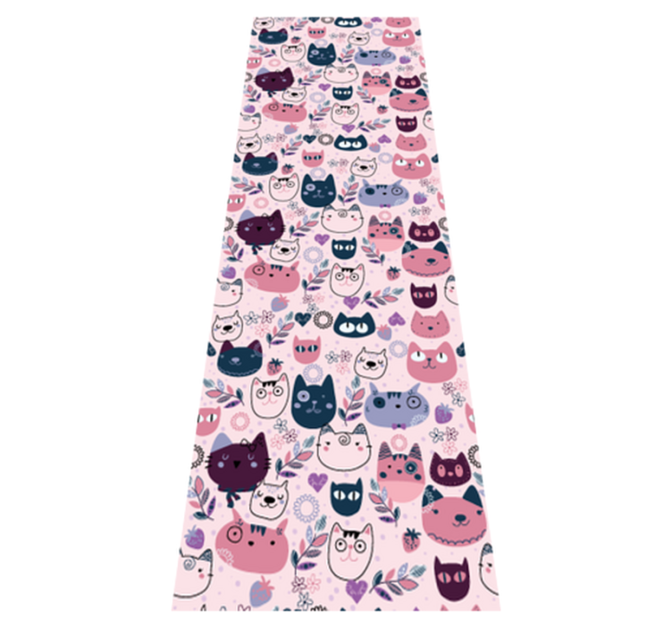 Vinylmatta sovrum rosa kattmönster - Tenstickers