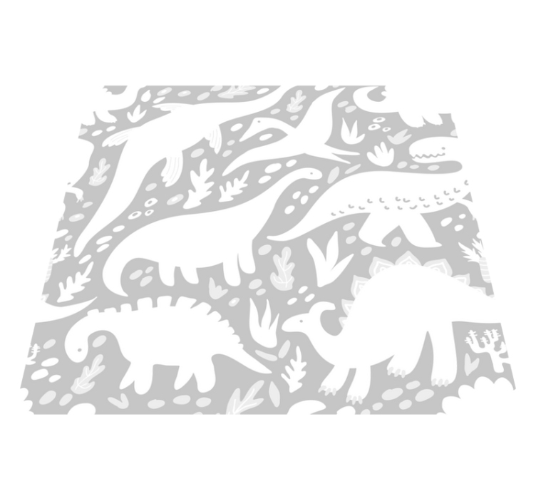 Vinylmatta sovrum dinosaurmönster vit - Tenstickers