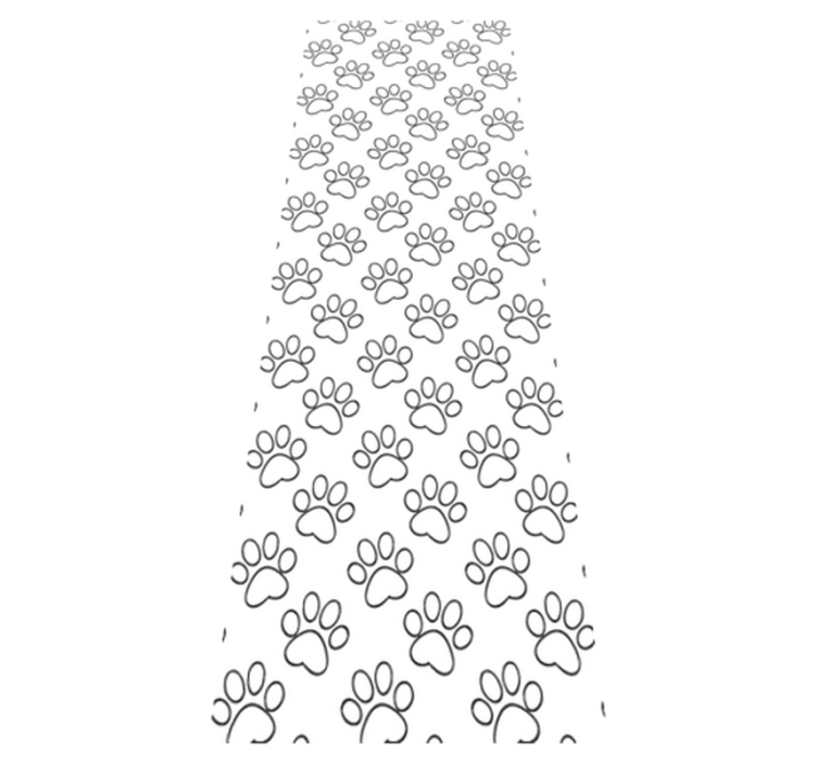 Vinylmatta sovrum svart och vit kattpaws mönster - Tenstickers